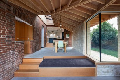 Reading nook in Flitch House by Oliver Chapman Architects