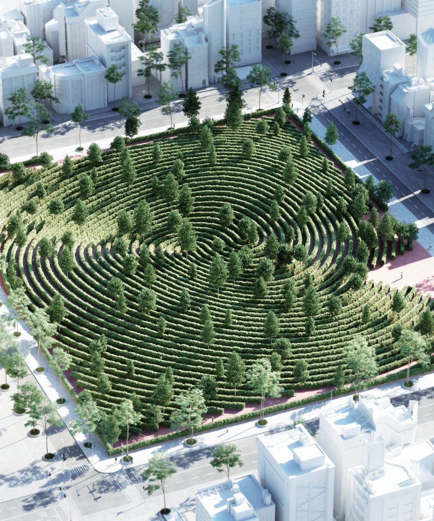 Parc de la Distance by Studio Precht designed to encourage social distancing during coronavirus 