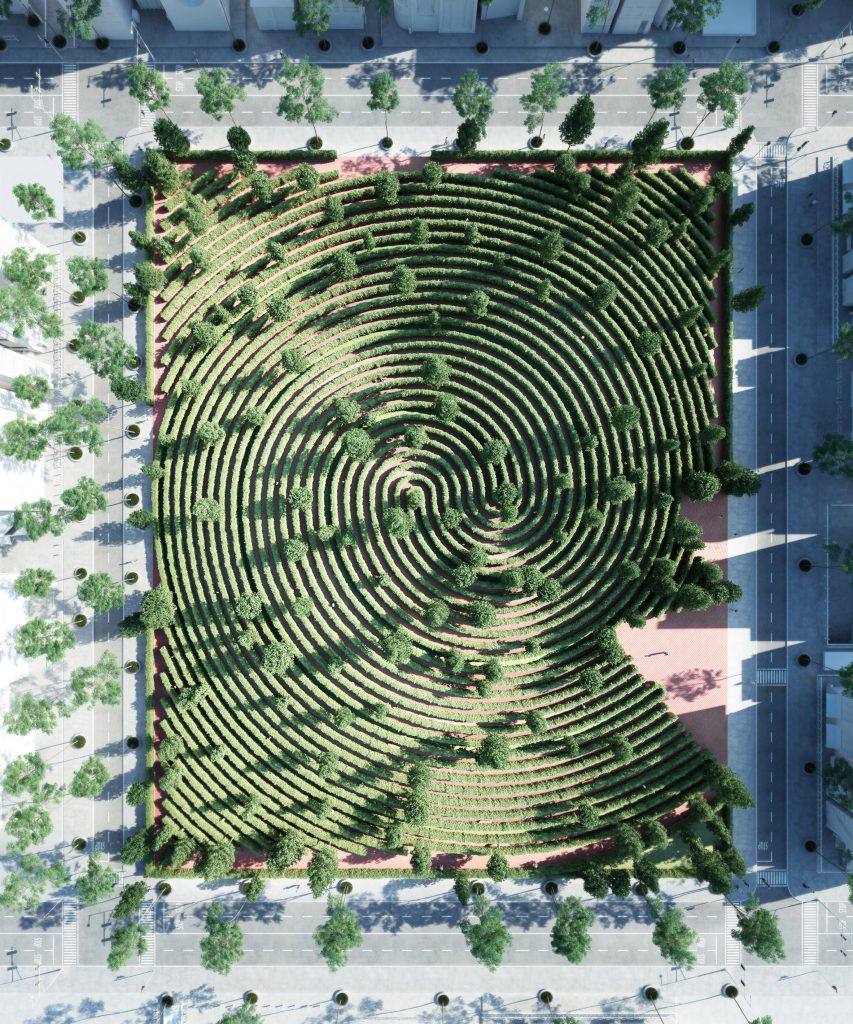 Parc de la Distance by Studio Precht designed to encourage social distancing during coronavirus 