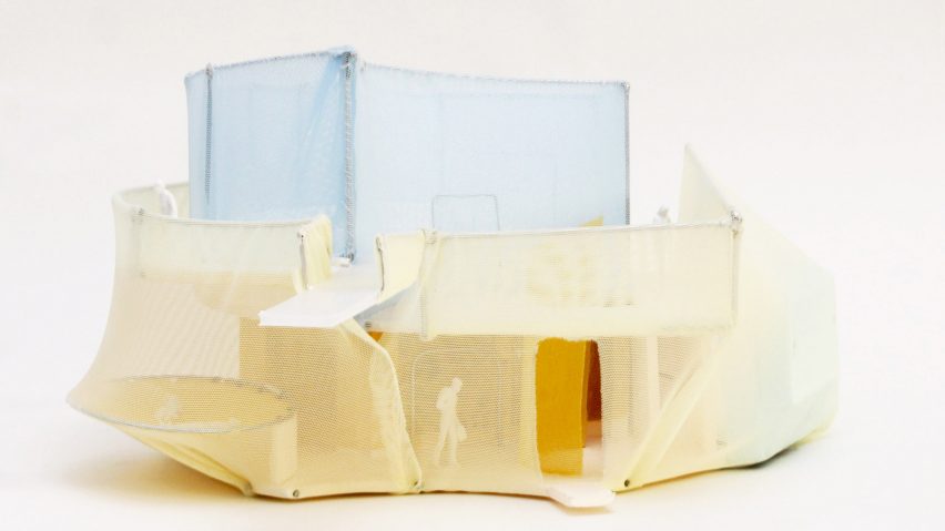 Beeline installation by SO-IL at Amanda Levete's MAAT museum