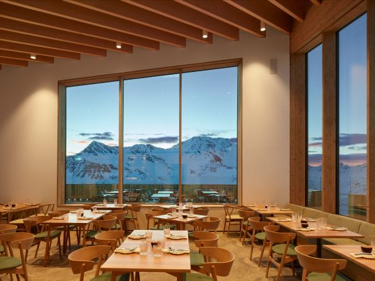 Gütsch restaurant complex at Mount Gütsch, Andermatt, Switzerland, by Studio Seilern Architects
