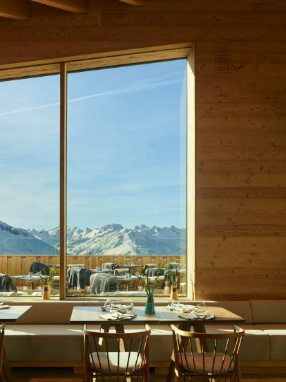 Gütsch restaurant complex at Mount Gütsch, Andermatt, Switzerland, by Studio Seilern Architects