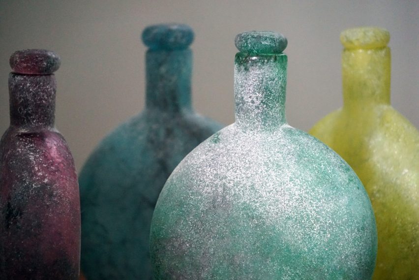 T Sakhi infuses Murano glass with metal wires for Tasting Threads glassware