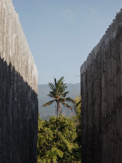 Bamboo-formed concrete walls