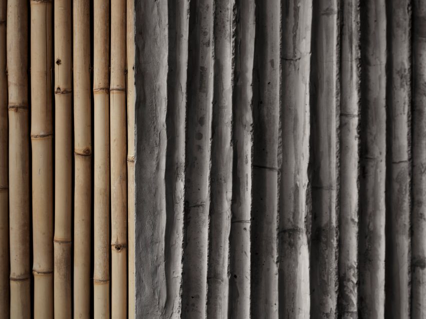 Bamboo-formed concrete walls