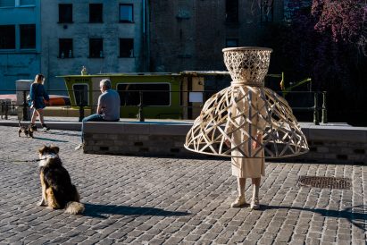 Livable's Well-Distance-Being represents social distancing as wearable rattan cages