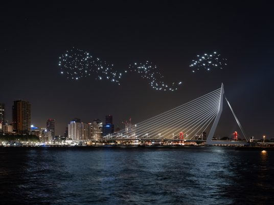 Studio Drift Franchise Freedom performance over Rotterdam