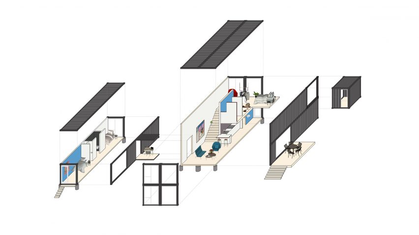 Amagansett Modular House by MB Architecture Isometric Drawing