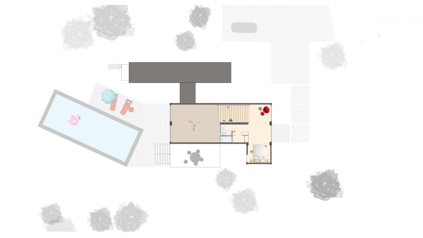Amagansett Modular House by MB Architecture First Floor Plan