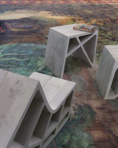 Concrete furniture by Doesn't Come Out and Cassius Castings