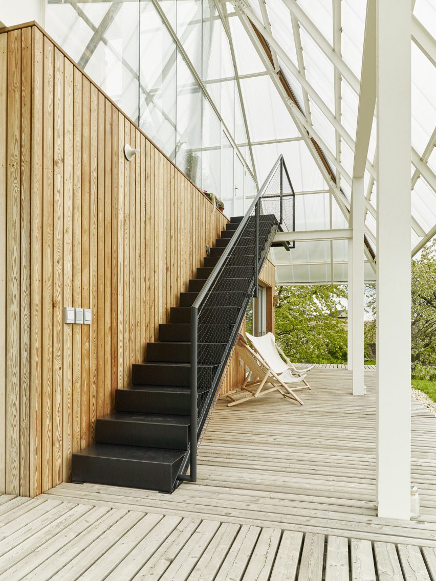 House with a greenhouse in Chlum, Czech Republic, by RicharDavidArchitekti
