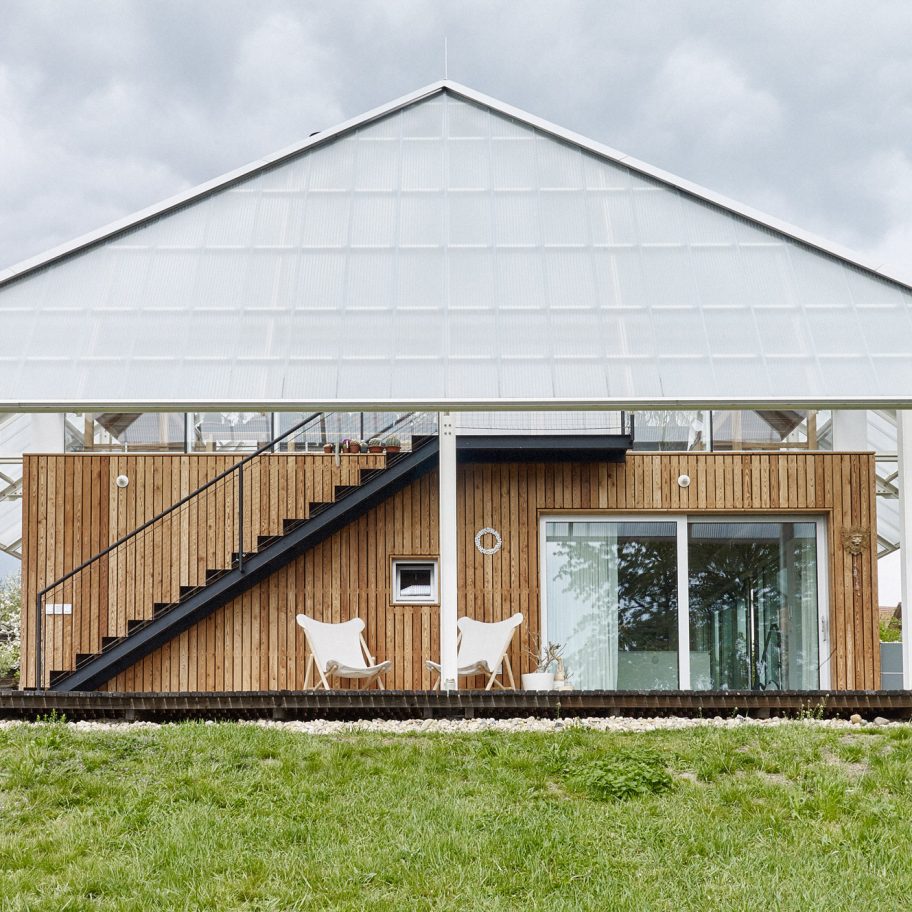 House with a greenhouse in Chlum, Czech Republic, by RicharDavidArchitekti