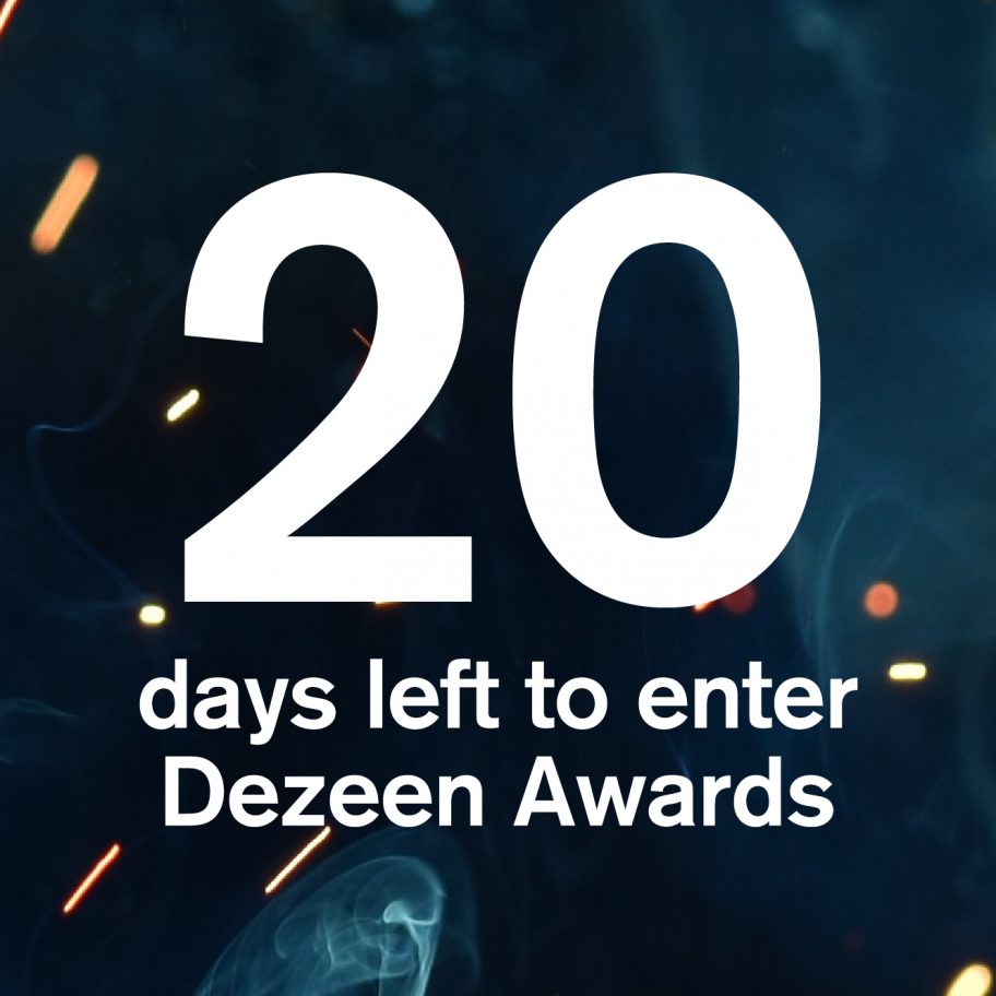 Just 20 days left to save 50 per cent on all Dezeen Awards studio categories