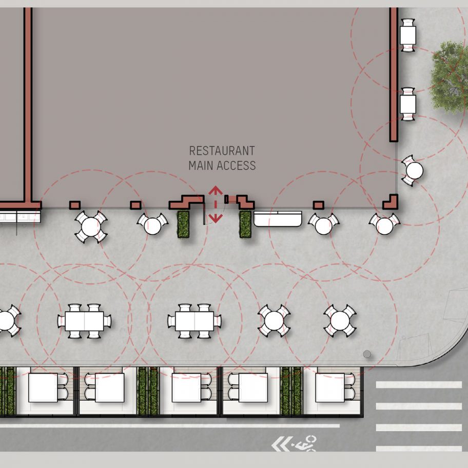 Kit of parts outdoor dining designed by David Rockwell