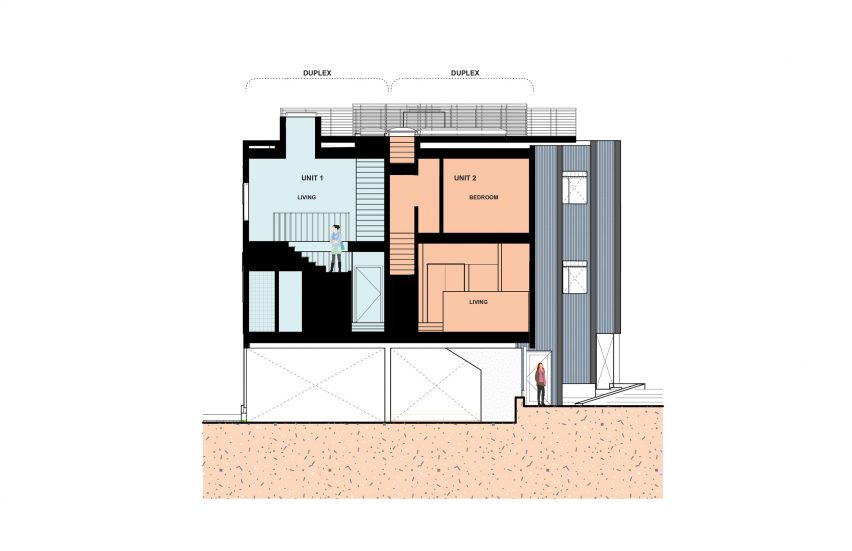 Marginal Housing 3.0 by Merge Architects Section