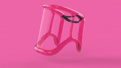 Soffio inflatable face shield by MARGstudio, Alessio Casciano Design and Angeletti Ruzza