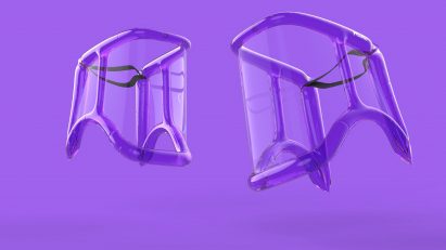 Soffio inflatable face shield by MARGstudio, Alessio Casciano Design and Angeletti Ruzza