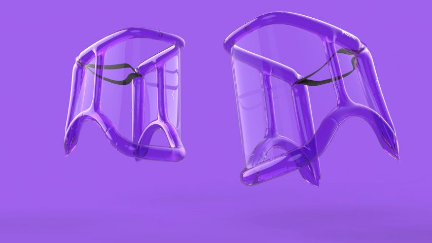 Soffio inflatable face shield by MARGstudio, Alessio Casciano Design and Angeletti Ruzza