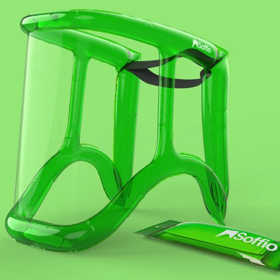 Soffio inflatable face shield by MARGstudio, Alessio Casciano Design and Angeletti Ruzza