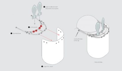 Children's face shield by Metaform Architects
