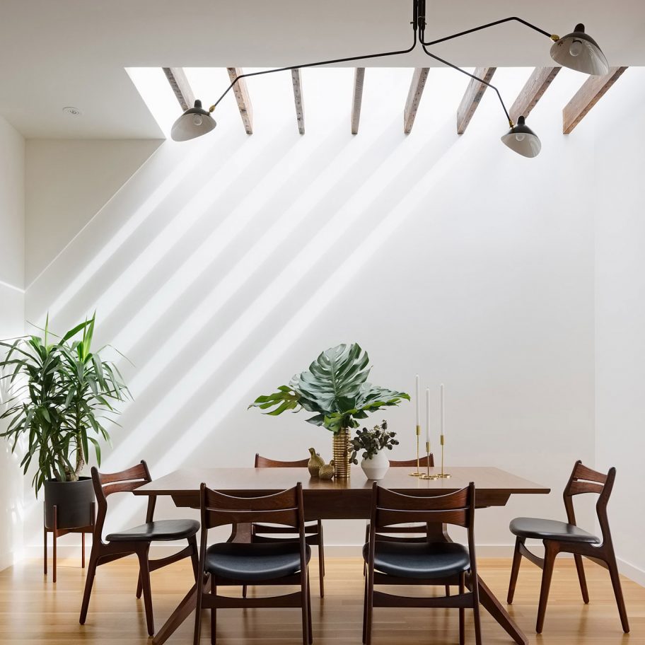 Woodwork and skylights stream light into Noe Valley Residence in San Francisco