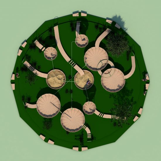 Rimbin is an "infection-free" playground concept inspired by water lilies