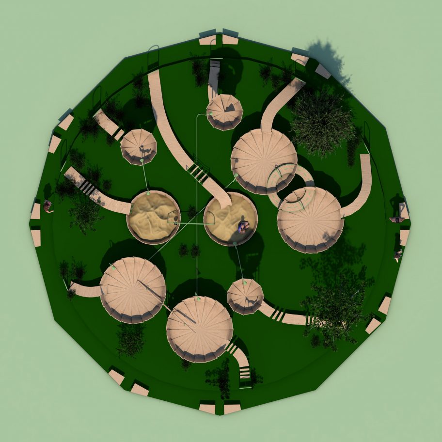 Rimbin is an "infection-free" playground concept inspired by water lilies