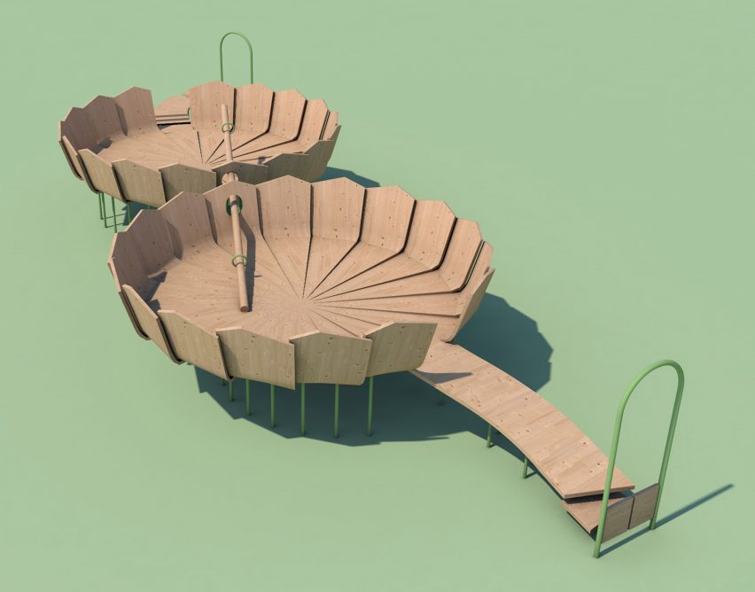 Rimbin is an "infection-free" playground concept inspired by water lilies