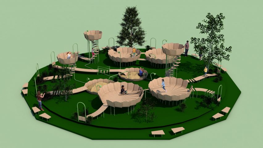 Rimbin is an "infection-free" playground concept inspired by water lilies