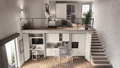BoxLife is a modular furniture system designed by Rainlight for Scavolini