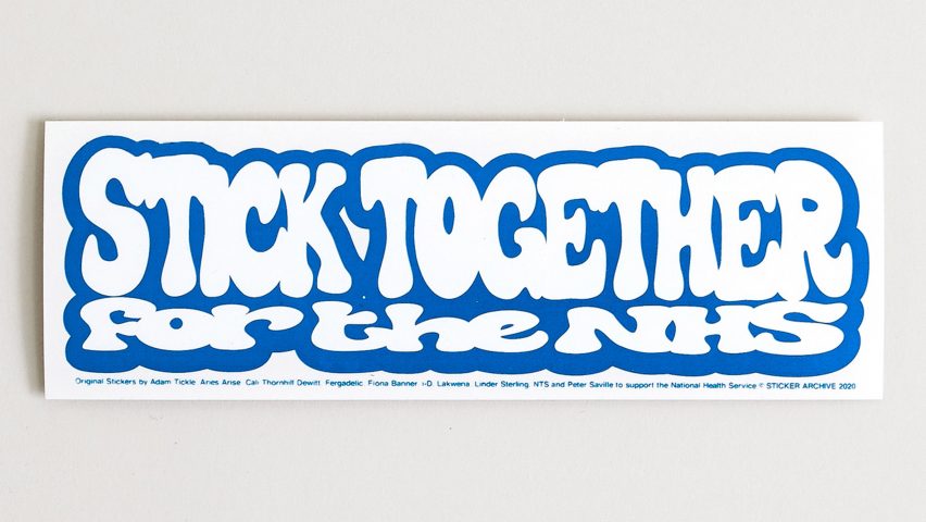 Peter Saville and Fergadelic design Stick Together stickers to support the NHS