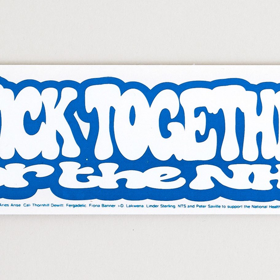 Peter Saville and Fergadelic design Stick Together stickers to support the NHS