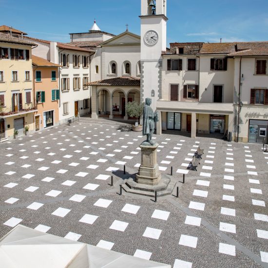 Caret Studio installs grid-like social distancing system in Italian plaza