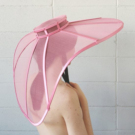 Veronica Toppino's social distancing Structure hats are an expression of shielded extravagance