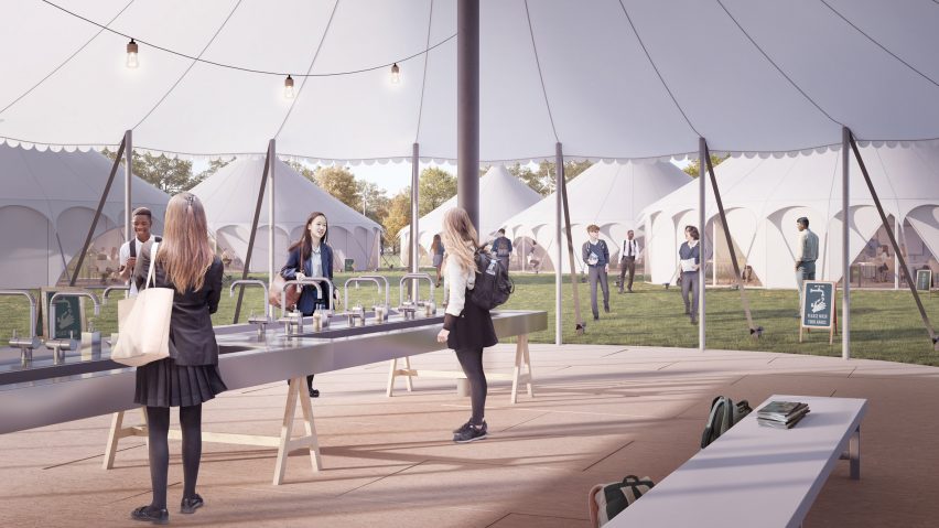 Curl la Tourelle Head proposes tent classrooms to allow social distancing in schools