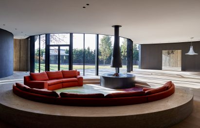 Curved conversation pit by Wood Marsh