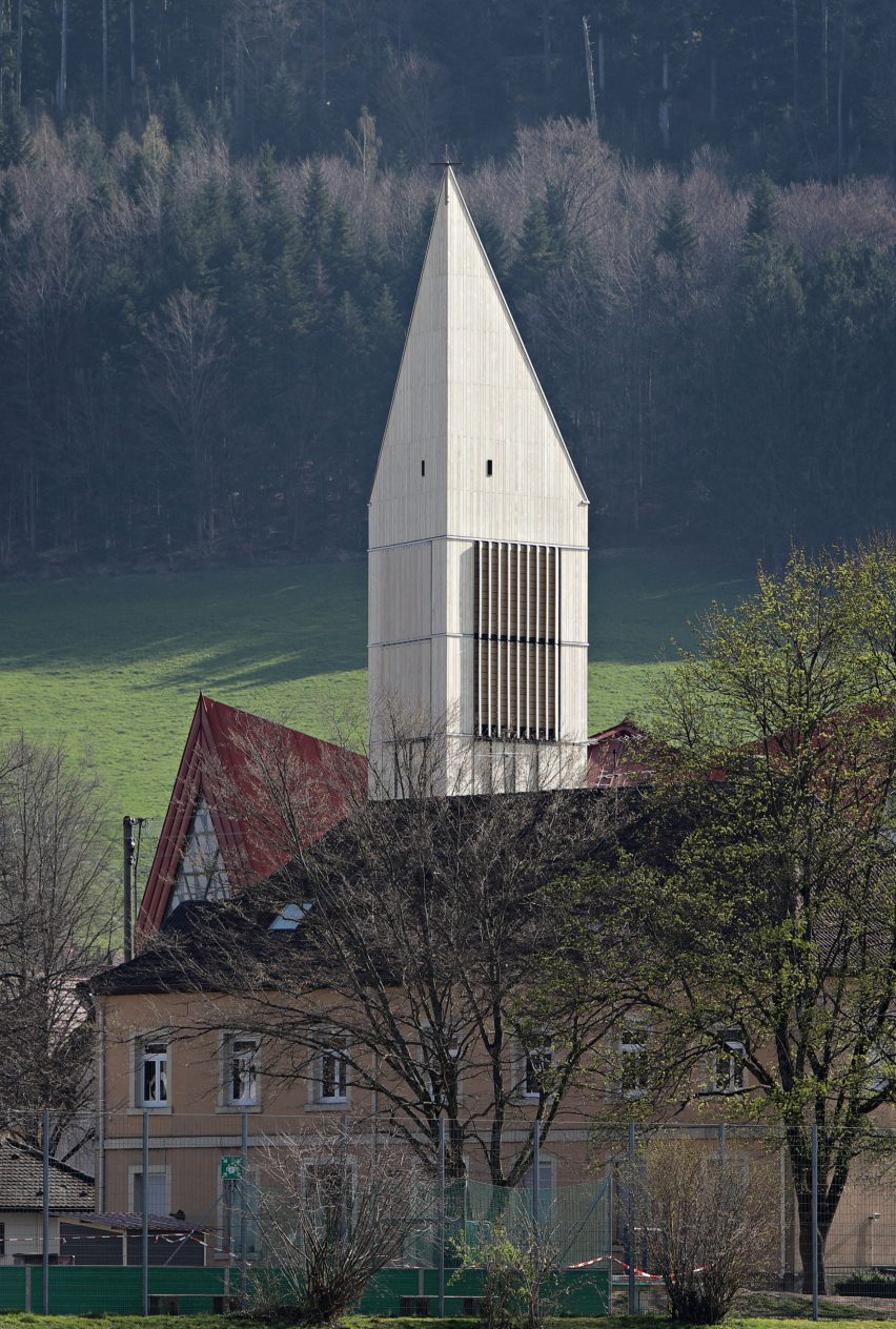 St Georg church tower in Bleibach, Black Forest by Architektur3