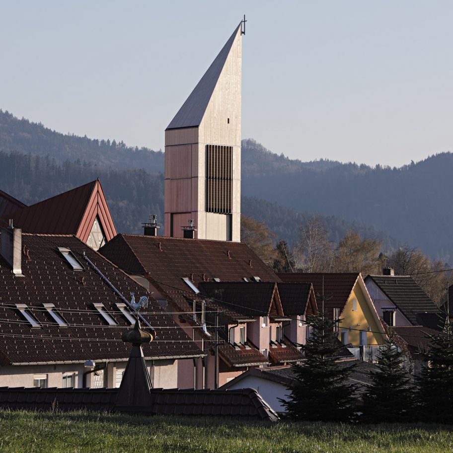 St Georg church tower in Bleibach, Black Forest by Architektur3