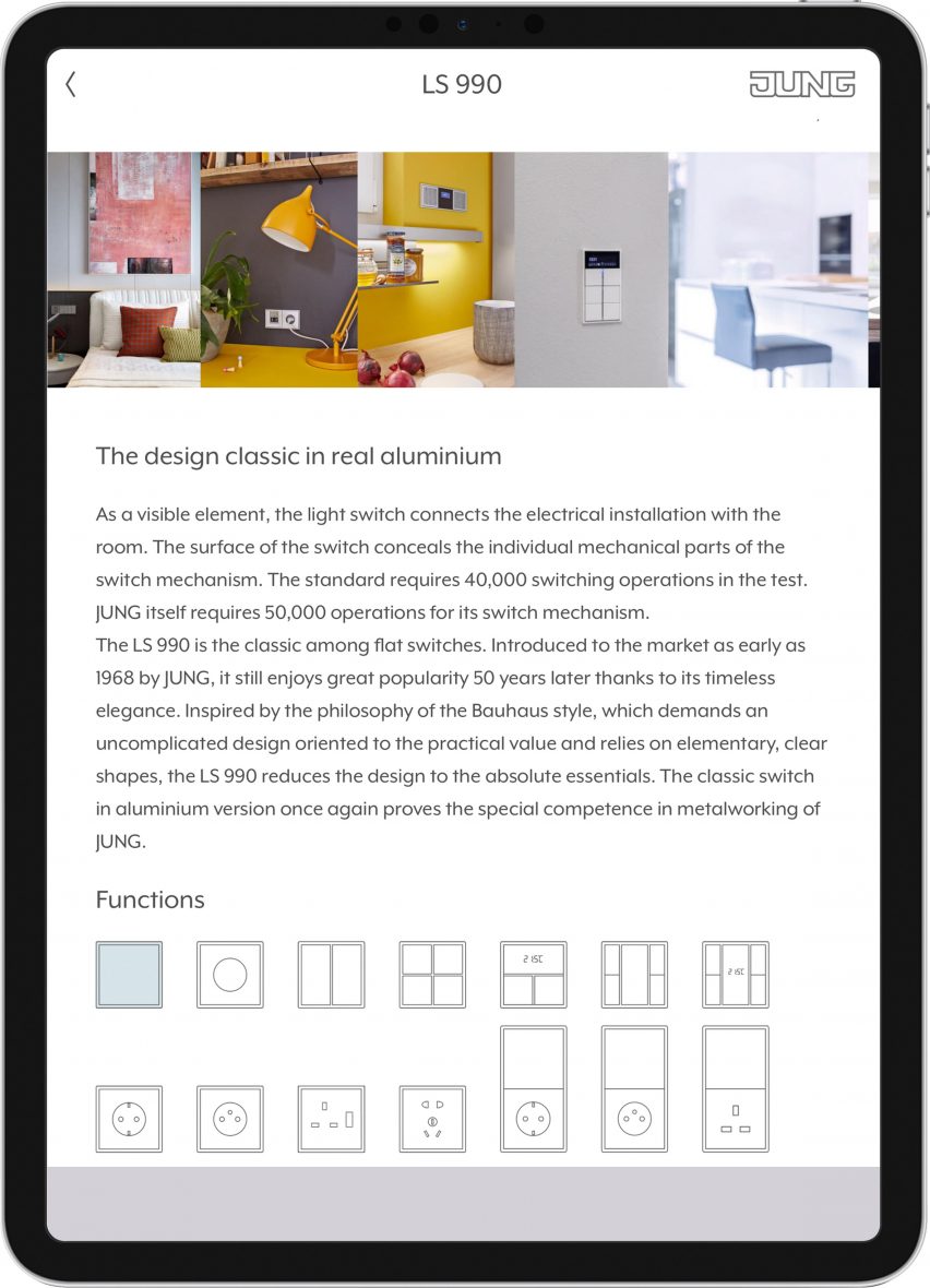 AR-Studio App planning tool by Jung