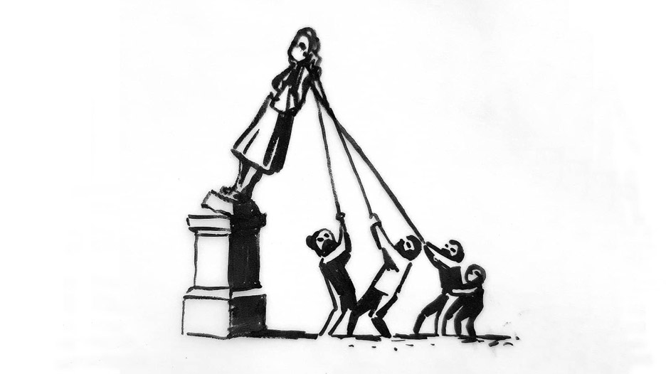 Banksy proposes reinstating Edward Colston statue as part of memorial to slavery