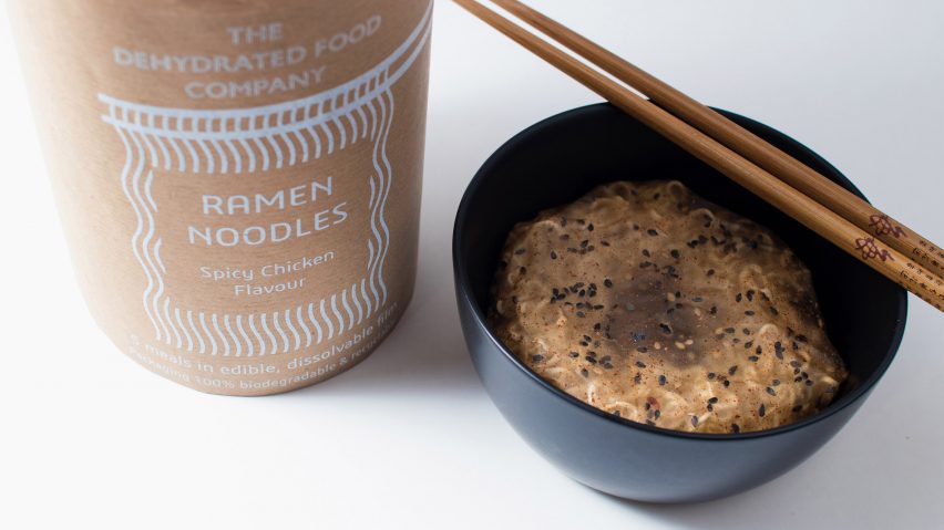Edible, Dissolvable Noodle Pack by Holly Grounds