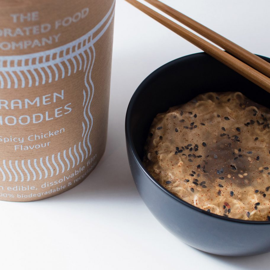 Edible, Dissolvable Noodle Pack by Holly Grounds