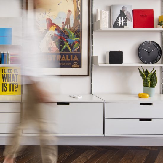 The LE03 speaker is crafted from aluminium and finished in either black or white