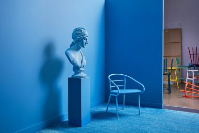 Division Twelve creates powder-coated bent-metal furniture for the contract market that comes in an array of bright colours