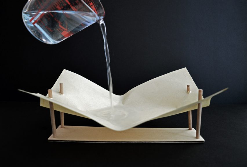 Eliza Hague designs inflatable origami-like "greenhouse villages" from bamboo and shellac