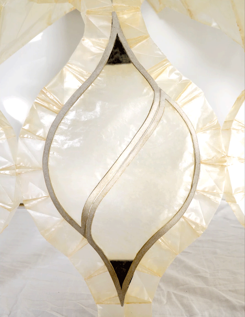 Eliza Hague designs inflatable origami-like "greenhouse villages" from bamboo and shellac