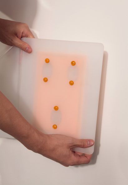 Thomas Gossner's wall-mounted Flair chair takes cues from plastic lunchboxes