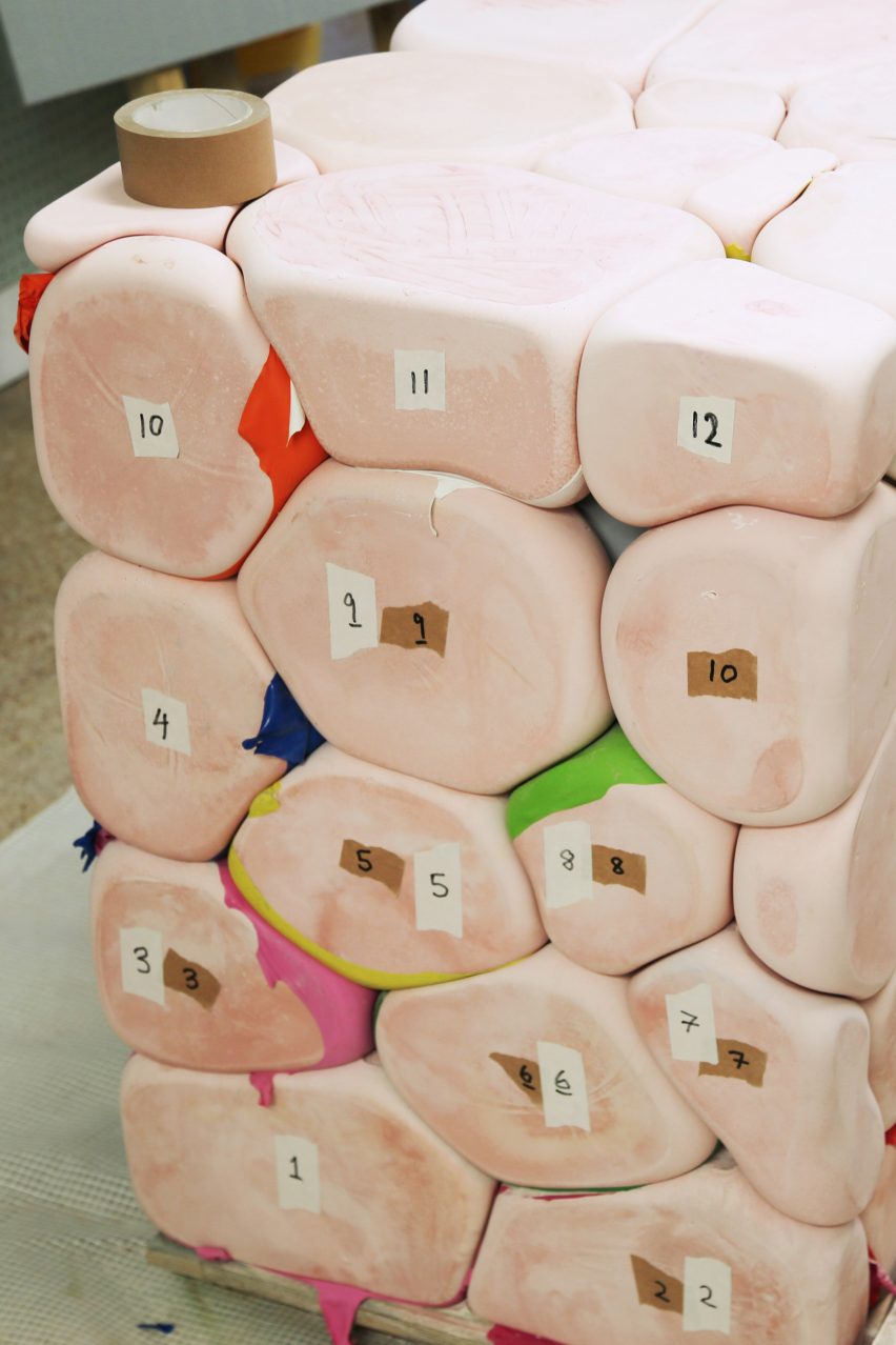 Hem reveals design process behind Soft Baroque's Puffy Brick counter