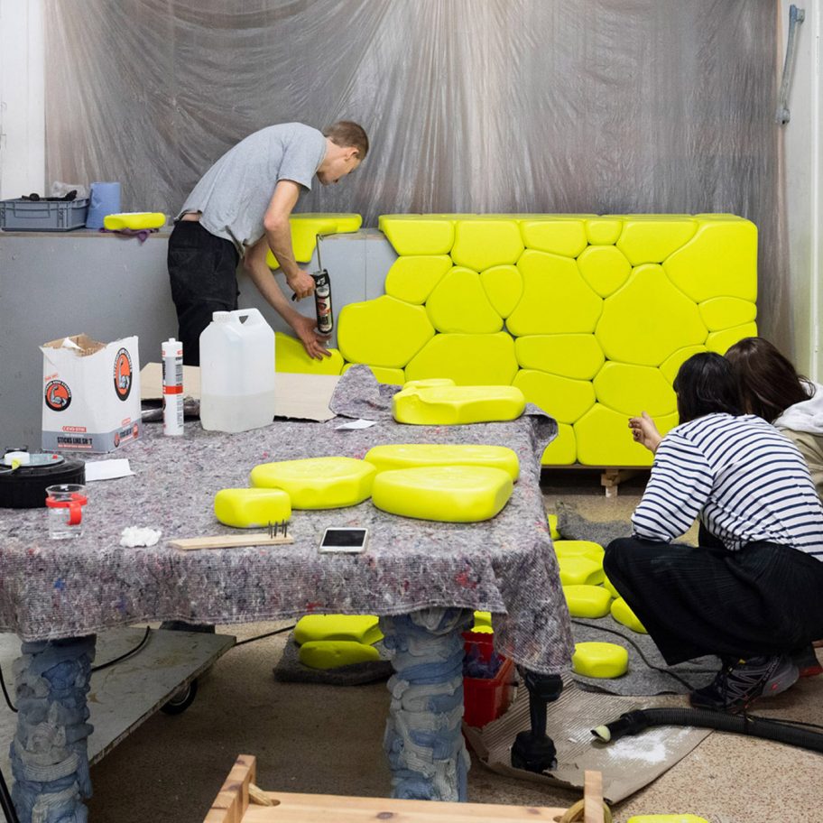 Hem reveals design process behind Soft Baroque's Puffy Brick counter