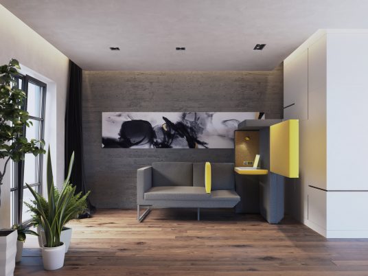 Jak Studio's L20 sofa concept doubles up as a private work pod